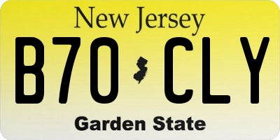 NJ license plate B70CLY