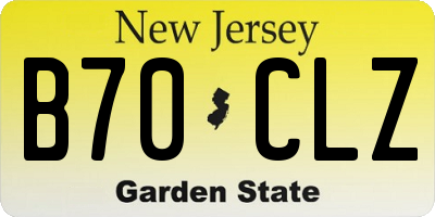 NJ license plate B70CLZ