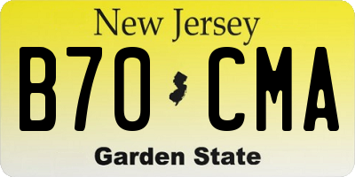 NJ license plate B70CMA