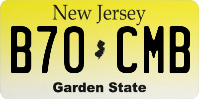 NJ license plate B70CMB