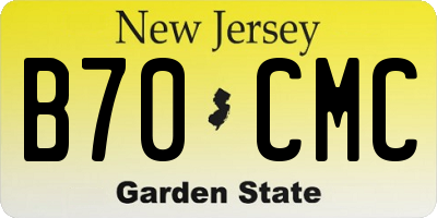 NJ license plate B70CMC