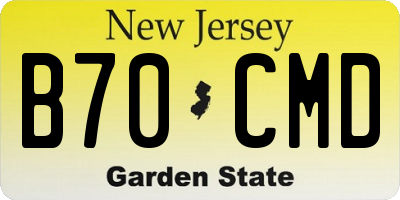 NJ license plate B70CMD
