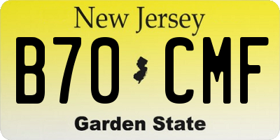 NJ license plate B70CMF