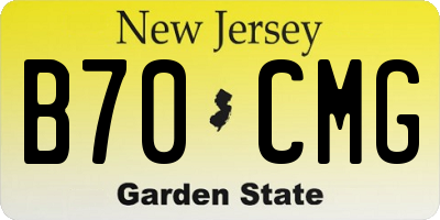 NJ license plate B70CMG