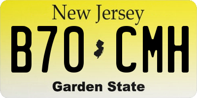 NJ license plate B70CMH