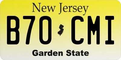 NJ license plate B70CMI