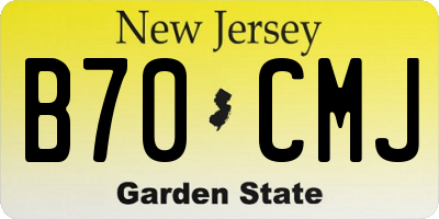 NJ license plate B70CMJ