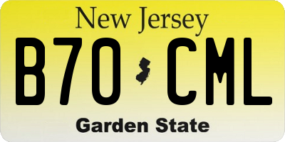 NJ license plate B70CML