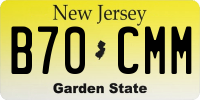 NJ license plate B70CMM