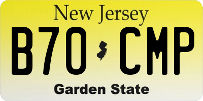 NJ license plate B70CMP