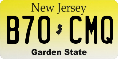NJ license plate B70CMQ