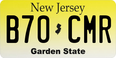 NJ license plate B70CMR