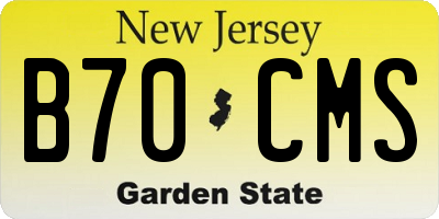 NJ license plate B70CMS