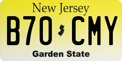 NJ license plate B70CMY