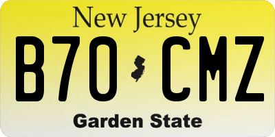 NJ license plate B70CMZ