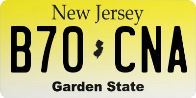 NJ license plate B70CNA