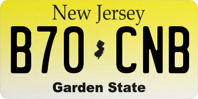 NJ license plate B70CNB