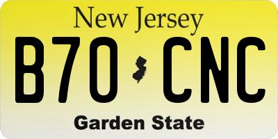 NJ license plate B70CNC