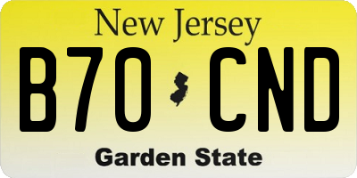 NJ license plate B70CND