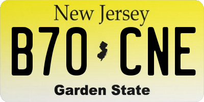 NJ license plate B70CNE