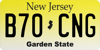 NJ license plate B70CNG