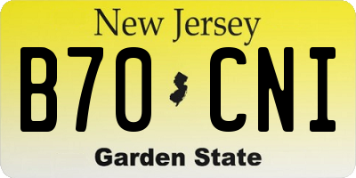 NJ license plate B70CNI