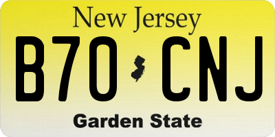 NJ license plate B70CNJ