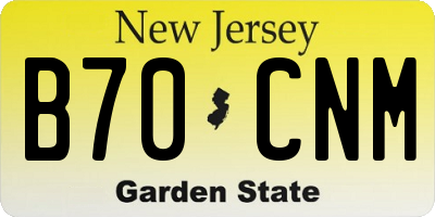 NJ license plate B70CNM