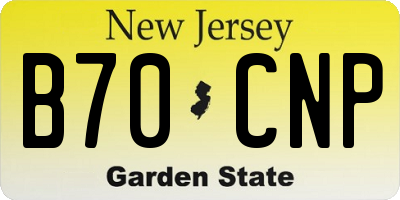 NJ license plate B70CNP