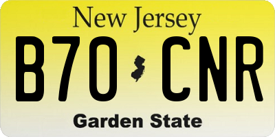 NJ license plate B70CNR