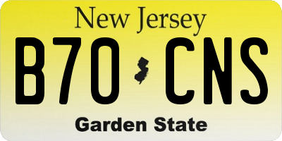NJ license plate B70CNS