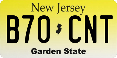 NJ license plate B70CNT