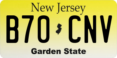 NJ license plate B70CNV
