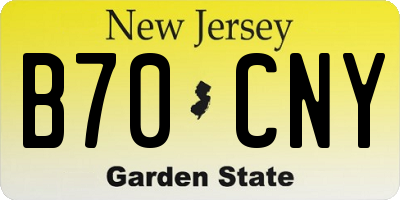 NJ license plate B70CNY