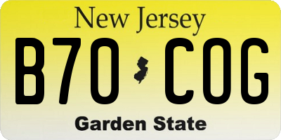NJ license plate B70COG