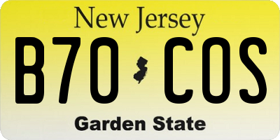 NJ license plate B70COS