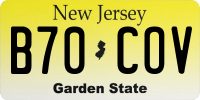 NJ license plate B70COV