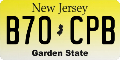 NJ license plate B70CPB