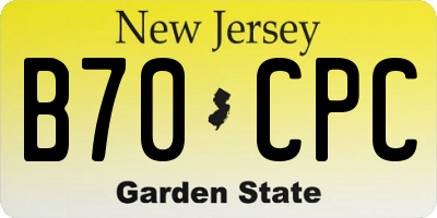 NJ license plate B70CPC
