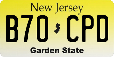 NJ license plate B70CPD