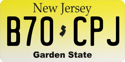 NJ license plate B70CPJ