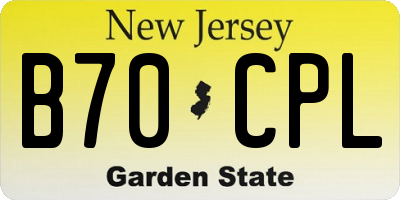 NJ license plate B70CPL