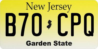 NJ license plate B70CPQ
