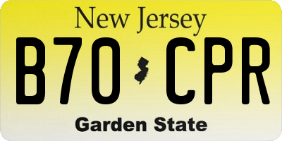 NJ license plate B70CPR
