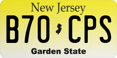 NJ license plate B70CPS