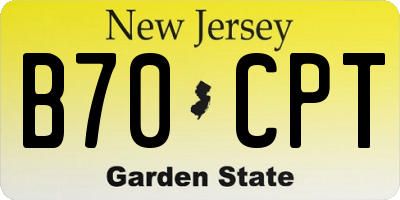 NJ license plate B70CPT