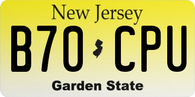 NJ license plate B70CPU