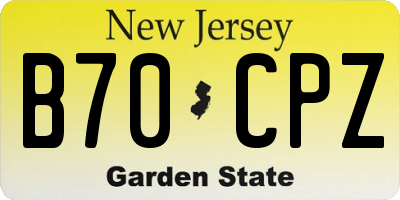 NJ license plate B70CPZ