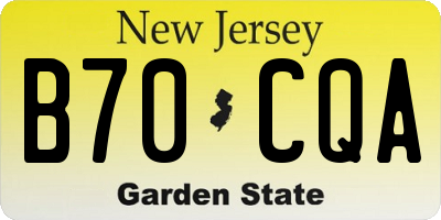 NJ license plate B70CQA
