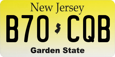 NJ license plate B70CQB